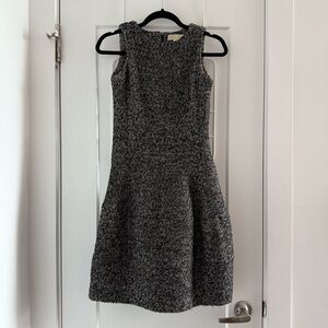 Michael Kors black & white wool tweed drop waist sheath dress - size 0 (XS)